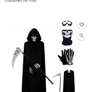 5 piece grim reaper costume for boys- new